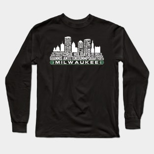 Milwaukee Basketball Team 23 Player Roster, Milwaukee City Skyline Long Sleeve T-Shirt